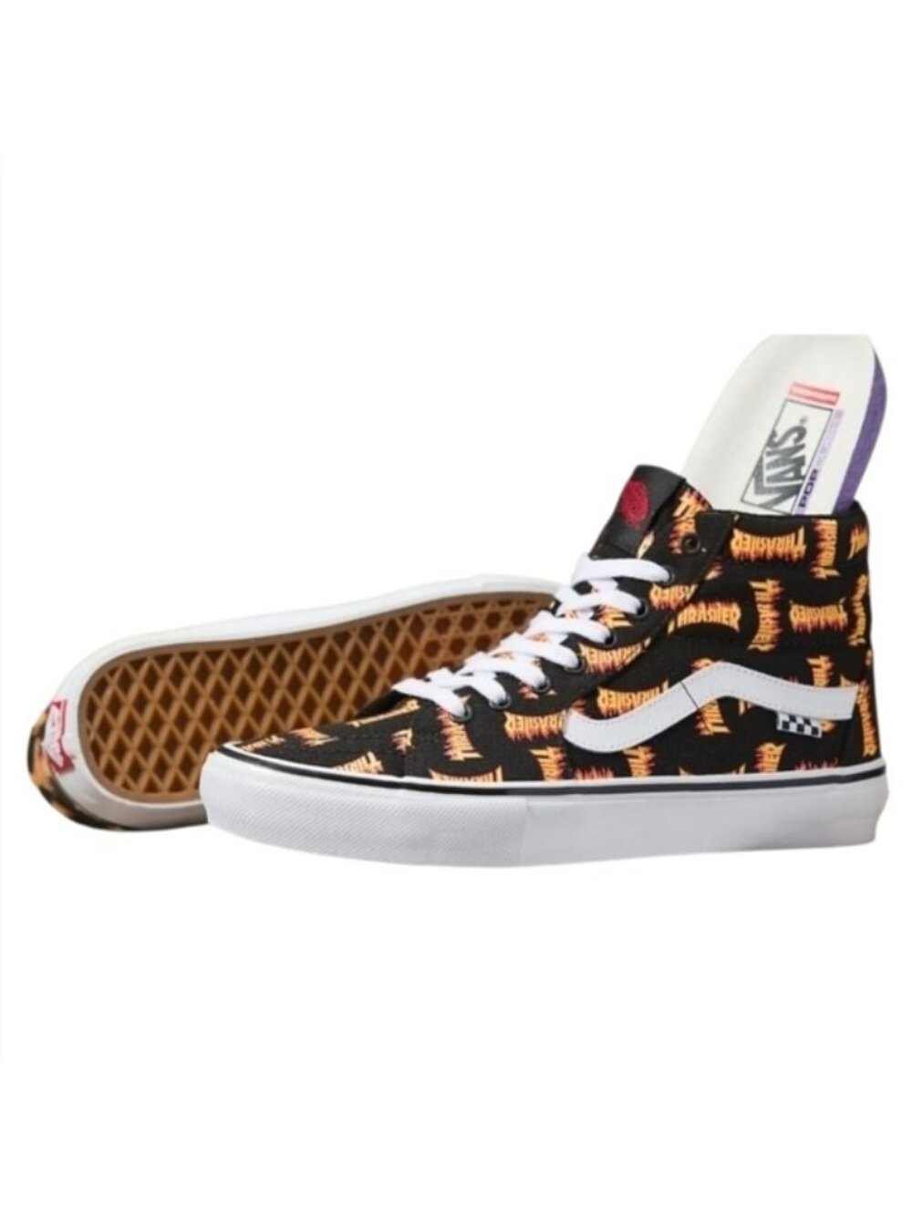 Vans Thrasher Skate Sk8 Hi Men Logo Flame Black new Popcush Pro 1026